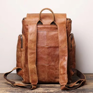 Heavy Duty <b>Waterproof</b> Genuine Leather Rucksack Vintage Anti-Theft Laptop <b>Backpack</b> for International Travel LBP-0453 - Product Image 6
