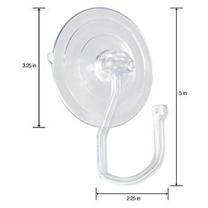 3.2 in acrilico trasparente FloraCraft \ "X 5 \" ventosa gancio leggero per porte e finestre in vetro supporta fino a 10 libbre - Product Image 2