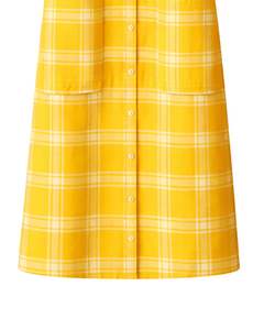 Vestido Camisero a Cuadros Amarillo para Mujer, Vestido Midi a Cuadros de Manga Larga con Bolsillos, Ropa Casual, Fabricante OEM Personalizado - Product Image 6