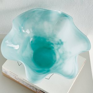Modern Stylish Resin Bowl and Vase Set with Scalloped Design Food Safe Serving Bowl for Salad <b>Pasta</b> Snacks and Tabletop Decor - Product Image 5