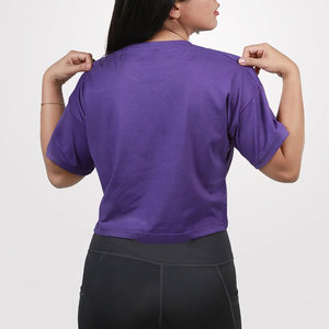 Lightweight <b>Top</b> Workout T-Shirt Ladies Summer Wear Fashion 180 Gsm Breathable 100% Cotton <b>Sweat</b> Wicking Sports Crop Tee - Product Image 2
