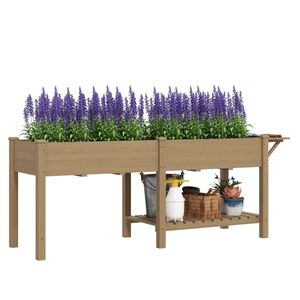 Bac de jardin surélevé en bois carbonisé, abri de jardin pour la plantation et solution de rangement - Product Image 5