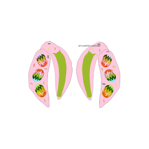 Serre-tête tendance pour femme, motif Mahjong, lapin et œufs de Pâques, coloré, noué, brodé à la main, accessoire de mode très prisé - Product Image 2