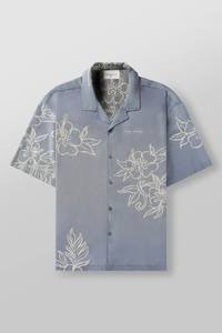Elegant Men's Grey Blue Embroidered Cotton <b>Half</b> Sleeve <b>Shirt</b> Casual Summer Wear for Modern Buyers - Product Image 5
