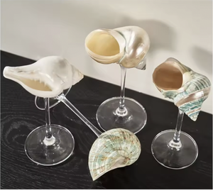 Verre à vin artisanal vietnamien en coquillage, matériau naturel pour le service de boissons, décoration de table, vente en gros - Product Image 4