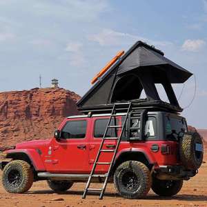 Tente de toit automatique à coque rigide avec panneaux solaires, structure légère en nid d'abeille, camping en plein air pour voiture - Product Image 5