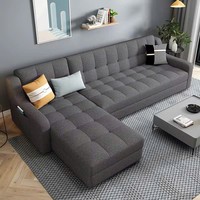 Sofá Esquinero en Forma de L, Extensible, Inflable, de Espuma Ecológica Europea, de Tres Plazas, sin Brazos, para Apartamento u Hotel