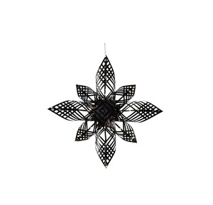 Oferta Especial: Decoraciones Navideñas Artesanales, Escultura Colgante de Copo de Nieve de Ratán Negro para Fiestas - Product Image 2