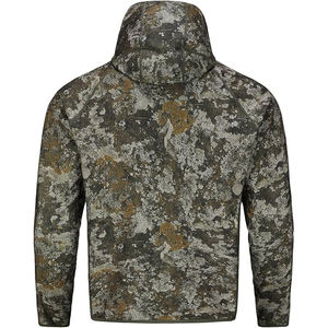 Sweat à capuche camouflage pour homme, design séparé, mélange coton et polyester, motif bicolore, cordon de serrage, poche kangourou - Product Image 2