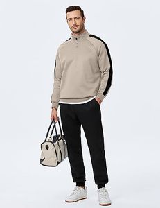 Ensemble de survêtement décontracté 2 pièces pour homme : sweat-shirt léger à boutons et pantalon de jogging - Product Image 6