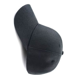 Unisex Black Baseball Cap 6-Panel Fitted Cotton Breathable & <b>Waterproof</b> Canvas Sporty Style Adult <b>Hat</b> - Product Image 3