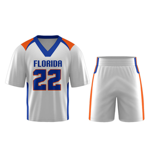 Conjunto de Uniforme de Lacrosse Dorado Personalizado, Jersey de Manga Larga con Pantalones Cortos Blancos, Kit Deportivo Profesional Sublimado - Product Image 6