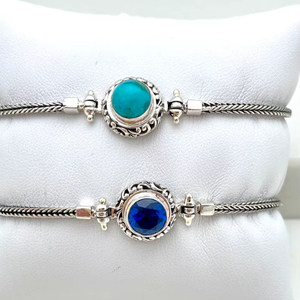 Pulsera de Iolita Turquesa Bali, Joyería de Piedras Preciosas Hecha a Mano, Elegante Regalo para Mujer, Venta al Por Mayor - Product Image 1