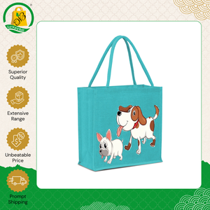 Venta al por Mayor de Bolsas de Compras de Yute 100% Ecológicas de Alta Calidad con Bonito Estampado y Asa Acolchada Tejida para Uso Diario de Mujeres - Product Image 5