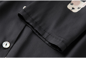 Pijamas de Algodón de Alta Calidad para Mujer, Conjunto de 2 Piezas, Ropa de Dormir Informal para el Hogar, Color Negro - Product Image 6