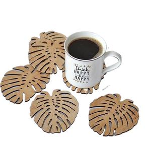 Posavasos personalizado moderno respetuoso con el medio ambiente 3,75 sublimación Hardboard Mdf Squarestone con posavasos trasero de corcho - Product Image 1