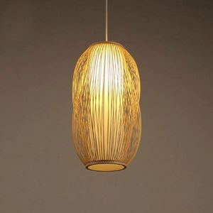 1. Handwoven Natural Rattan Pendant <b>Light</b> Decorative Ceiling <b>Light</b> for Living Room <b>Dining</b> Room and Hotel Interior - Product Image 1