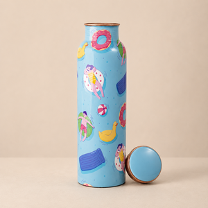 Botellas de agua de cobre hechas a mano con diseños impresos de excelente calidad para la buena salud y regalos promocionales. Botella de agua alcalina. - Product Image 4
