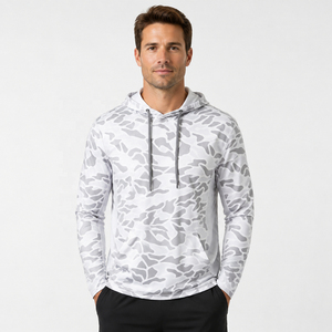 Camisa de Pesca Personalizada Ultraligera con Protección Solar UPF 50+ UV para Hombre, Sudadera con Capucha de Manga Larga para Pesca, Camuflaje Blanco - Product Image 2
