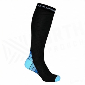North Approach <b>Knee</b> <b>High</b> Running <b>Socks</b> Black Breathable Spandex Polyester Adults Summer Sport <b>Socks</b> - Product Image 3