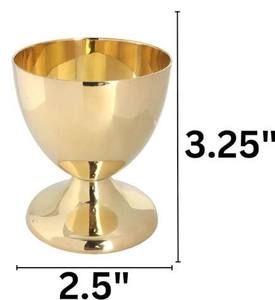 Bold Blossom Hot Selling Modern Design High Quality Gold-Plated Brass Chalice Goblet Religious Letterpress Printed <b>Communion</b> - Product Image 2