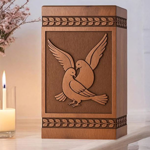 Personalized Rosewood Cremation Urn: Dove Silhouette Engraved Memorial by AYAANS - Product Image 4