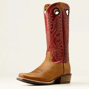 Bottes de cowboy western en cuir pour hommes, à tige haute, brodées, à bout large, style désert, avec logo personnalisé, unisexe, de haute qualité, vente en gros - Product Image 4