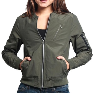 Best Customized Women's Autumn Vintage Stand Collar Knitted Breathable Windproof Lightweight Slim Fit <b>Zipper</b> Pockets Jacket - Product Image 4
