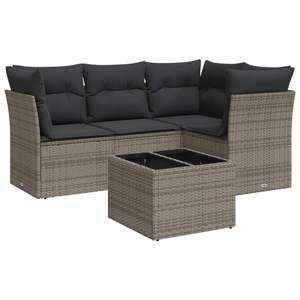 Conjunto de Sofás Modulares Medianos de Ratán PE Gris para Jardín, Muebles de Patio con Estilo y Comodidad - Product Image 2