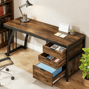 Tavolo per Laptop in Legno Massello per Ufficio o Soggiorno, Scrivania per Computer da Camera da Letto - Product Image 6