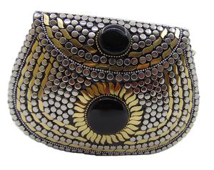 Nouvel Arrivage Sac Pochette Unisexe Géométrique en Maille Métallique et Coton avec Fermeture Éclair et Broderie pour Soirée, Mariage, Fête - Vente en Gros - Product Image 1