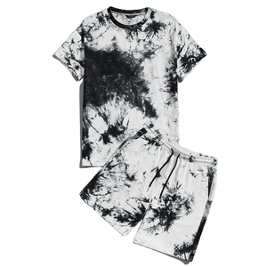 Customized Logo Men's Streetwear T-Shirts Shorts Breathable 100% <b>Knitted</b> Sublimation Transfer Print 2-Piece Summer Short <b>Set</b> - Product Image 3