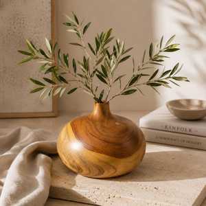 Jarrón de Madera de la Mejor Calidad con Acabado Natural Hecho a Mano para Flores Artificiales, Decoración Rústica del Hogar y Suministro al por Mayor para Exportación - Product Image 6