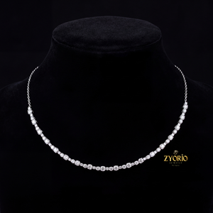 Collar de cadena de tenis con moissanita de corte redondo, plata de ley 925 chapada en oro, collar de tenis con diamantes para mujer y hombre, joyería de lujo - Product Image 3