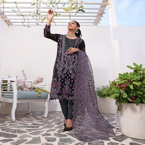 Bin Hameed Volume Zabeen robe de mariée en mousseline de soie brodée lourde longue 3 pièces Sari femmes fête costumes de mariage appropriés - Product Image 4