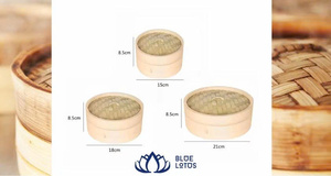 Panier vapeur en bambou à 2 niveaux avec couvercle, poignée en bois, ustensiles écologiques, lavage à la main uniquement, compatible gaz et induction - Product Image 4