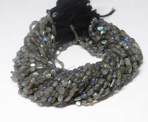 ลูกปัดลาบราดอไรต์ธรรมชาติทรงรีเรียบ ลูกปัดลาบราดอไรต์ทรงรีหลากสีสัน สำหรับทำเครื่องประดับ สร้อยคอ สร้อยข้อมือ - Product Image 2