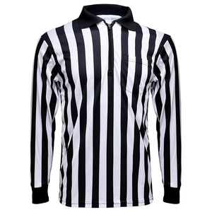 Camiseta de árbitro de fútbol y baloncesto para hombre de la mejor calidad, 100% poliéster, tejido de punto, corte ajustado, manga larga, camiseta deportiva para árbitro. - Product Image 1