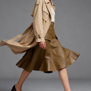 Custom Wear <b>Leather</b> Cargo <b>Skirt</b> Soft Finish Utility Pocket Design OEM ODM Manufacturing Wholesale Service - Product Image 2
