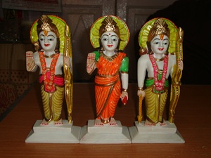 White Marble Ram Darbar <b>Statues</b> - Product Image 4
