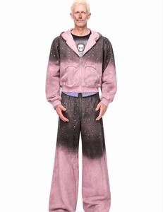Ensembles de survêtements de sport respirants personnalisés avec fermeture éclair intégrale pour hommes, à manches longues, pour l'entraînement, vente en gros - Product Image 3