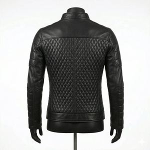 New Design <b>Men</b> <b>Leather</b> <b>Jacket</b> Customized Color Streetwear <b>Men</b> <b>Leather</b> <b>Jacket</b> Full Zipper <b>Jacket</b> With Coats - Product Image 3