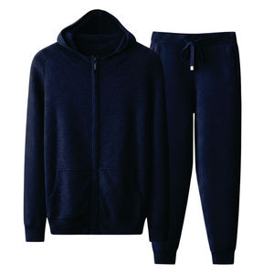 Conjunto de Sudadera con Capucha y Pantalones Deportivos de Dos Piezas, de Algodón y Poliéster Grueso, Transpirable, Lavado al Ácido, con Apliques Bordados Personalizados Huili - Product Image 4