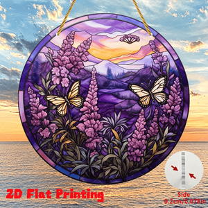 CIFbuy 7.9 Inch Lavender Butterfly <b>Wall</b> Hanging Window <b>Decor</b> Stained Glass Effect Home Garden <b>Decor</b> TikTok for Temu Pick Serv - Product Image 5