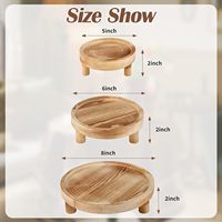 Ensemble de 3 supports de présentation ronds en bois blanc, plateaux sur pied pour plantes, bougies, décoration de comptoir de cuisine, vente en gros