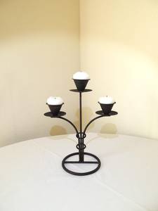 Handmade <b>Black</b> Iron Candle Stand Premium Decorative Metal <b>Candlestick</b> Holder for Hotel Restaurant Home Decor Candle Stand - Product Image 5