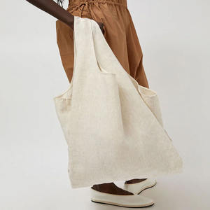 Sac fourre-tout décontracté en coton/toile grande capacité avec longue anse pour femme, idéal pour le sport - Product Image 1