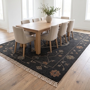 Tapis en laine tufté tribal fait main en gros, motif géométrique floral personnalisé pour la décoration intérieure moderne - Product Image 2