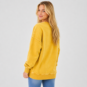 Sweat-shirt délavé sur mesure pour femme – Vêtement décontracté d'hiver, écologique et respirant – Prix de gros - Product Image 3