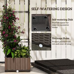 Self-Watering 69.7\" Garden Trellis Raised <b>Planter</b> Box for Tomatoes Climbing Plants Hanging Baskets Accessory for <b>Vegetable</b> - Product Image 4
